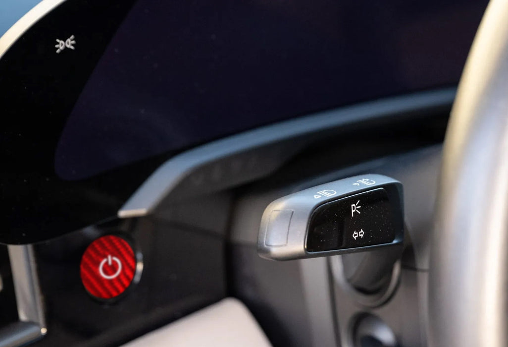 Sports Red Real Carbon Fiber Engine Start Stop Button Cover For Porsche Taycan