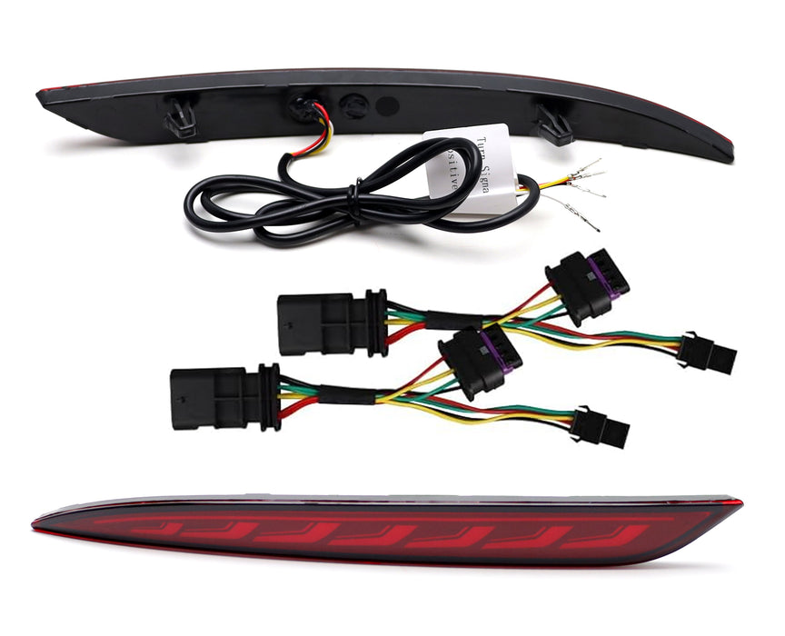 Full LED Bumper Reflector Brake/Sequential Signal Light For 17-23 Tesla Model 3