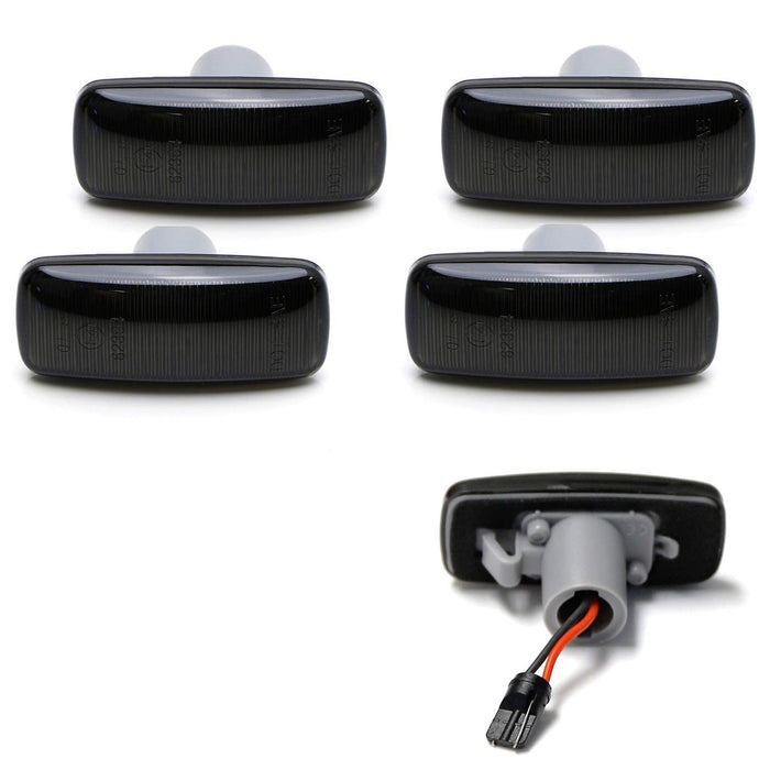 Smoke Lens Front/Rear All White LED Fender Side Marker Lamps For 2010-18 RAM DRW