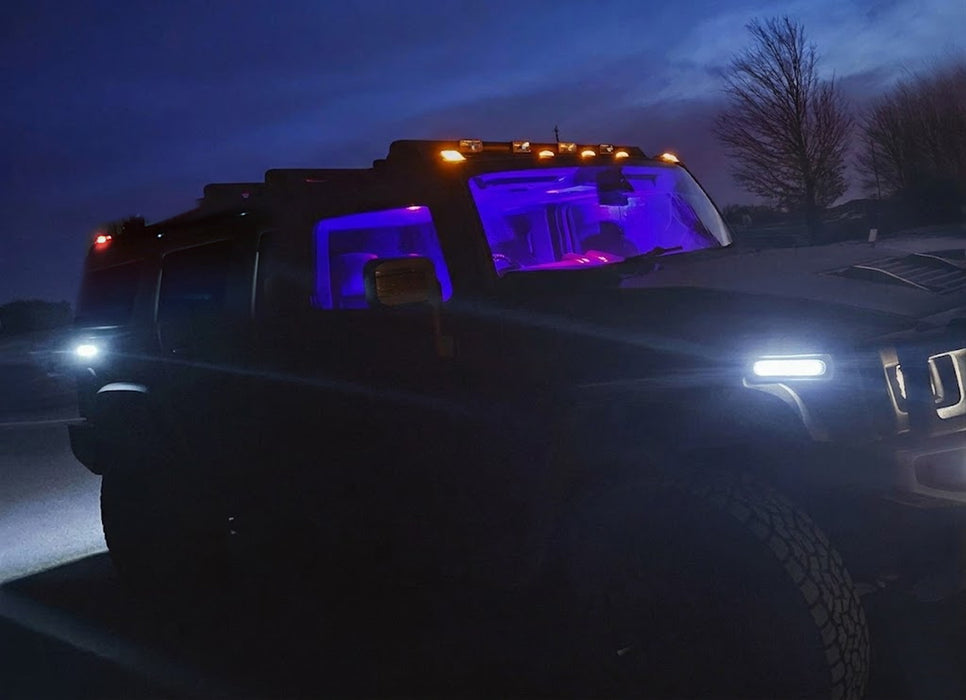 Smoked Lens All White Full LED Side Marker Light Kit For 2003-2009 Hummer H2 H2T