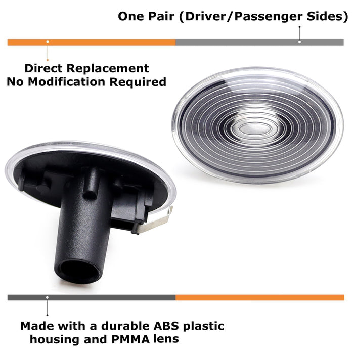 Clear/Black Inside Front Fender Side Marker Lenses For R56 R55 R57 R58 R59 MINI