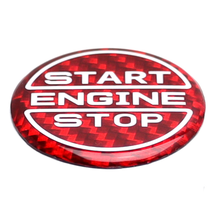 Sports Red Real Carbon Fiber Engine Start Stop Button Cover For Ford 24+ Mustang