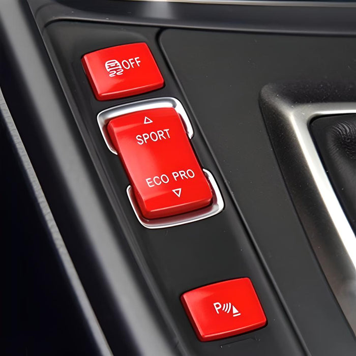 4pc M-Sport Red Center Console Button Cap Replacement Set For BMW 1 2 3 4 Series