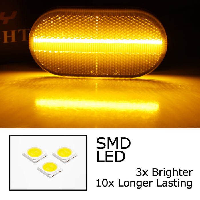 Smoke Lens Amber Full LED Front Side Marker Lights For Dodge 92-02 Viper SR I II