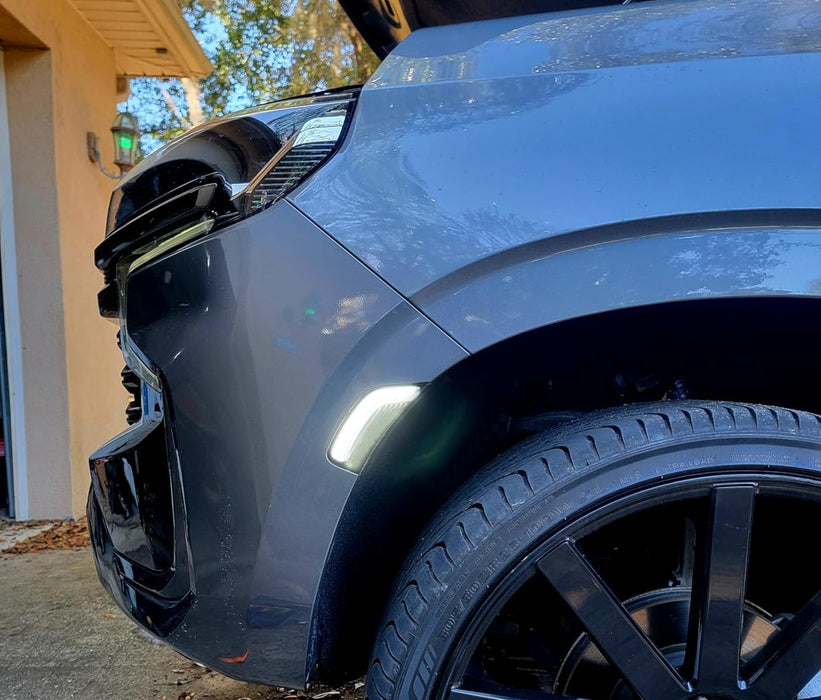 Clear Bold Arch White LED Front Side Markes For 2021-24 Yukon Suburban Escalade