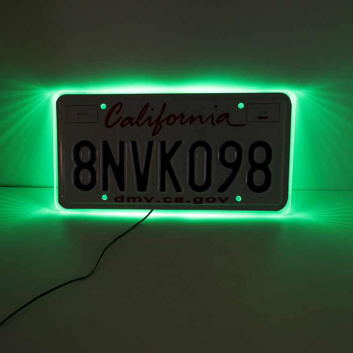 JDM Style Green LED Illuminated Background Light Frame Kit For US  License Plate