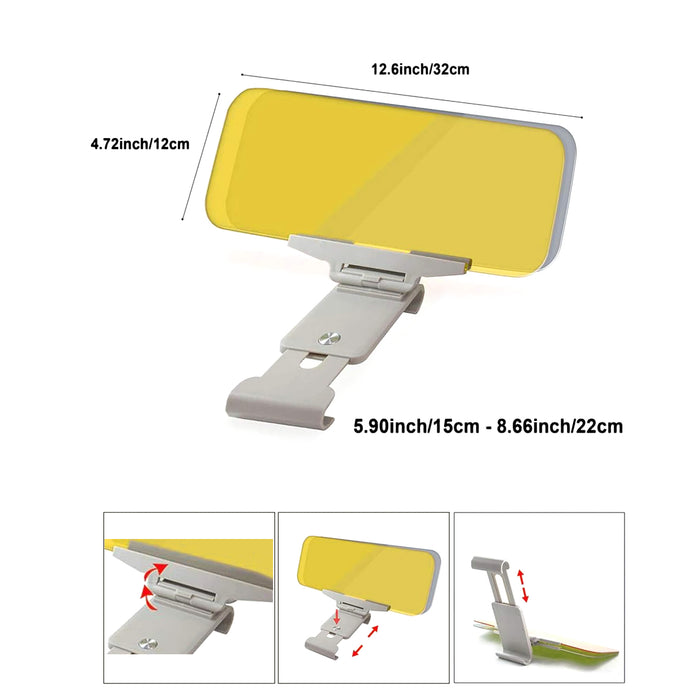 Car Truck Dark/Yellow Lens Sun & Headlight Anti-Glare UV Guard Sunvisor Extender