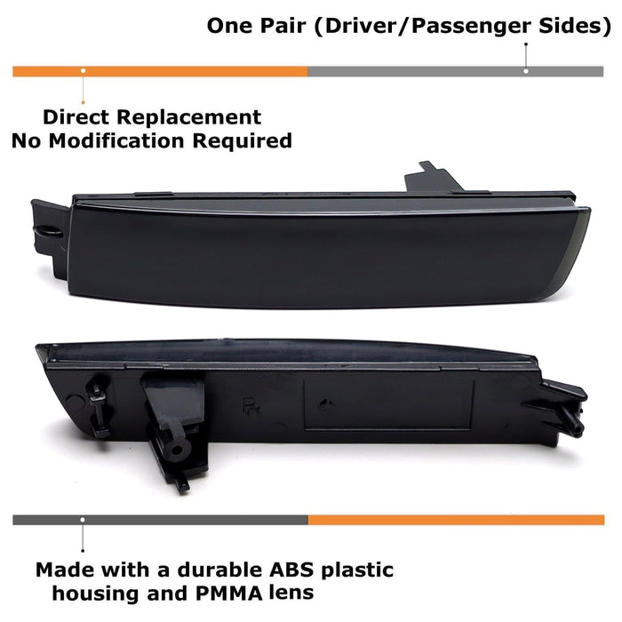 Dark Smoked Rear Bumper Reflectors For Infiniti FX Nissan Kicks Juke Sentra, etc