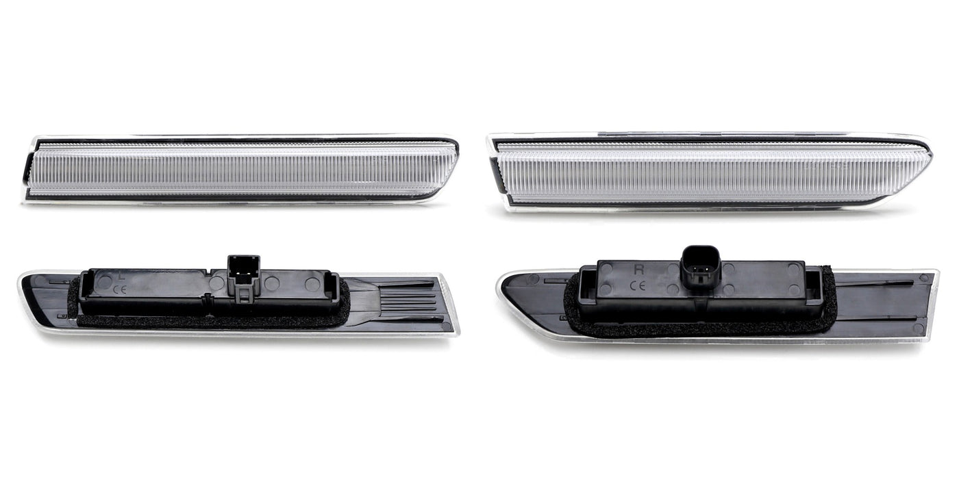 Smoke Lens All White 180-SMD Full LED Strip Side Marker Lamps For 04-08 Acura TL