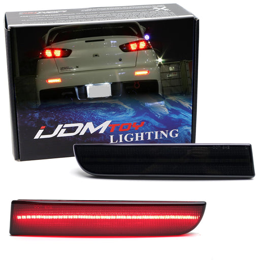 Smoked Full LED Rear Bumper Reflectors For Lancer Evolution X, Outlander Sport