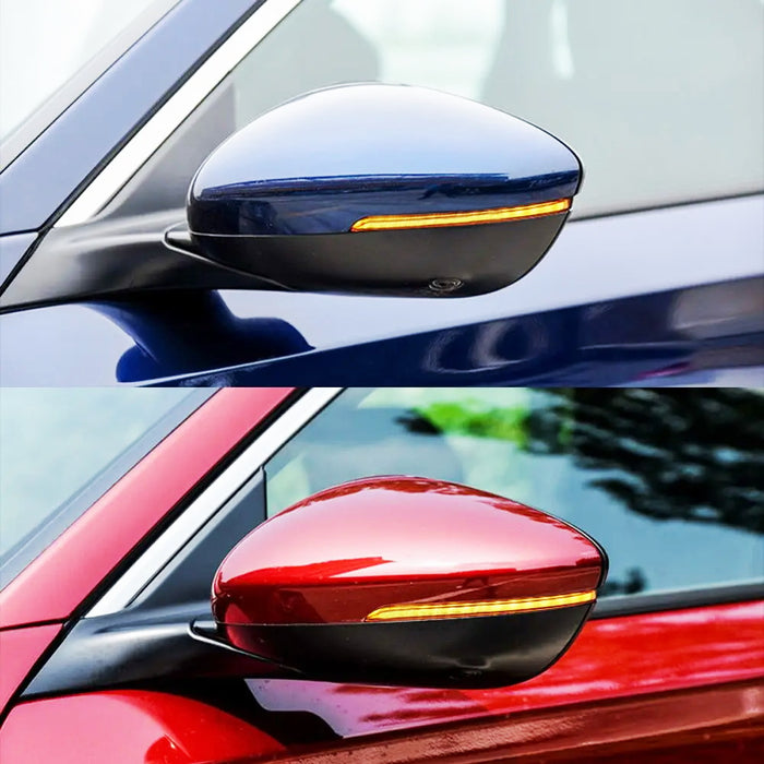 Clear Sequential Blink Full LED Strip Side Mirror Lights For 18-22 Honda Accord