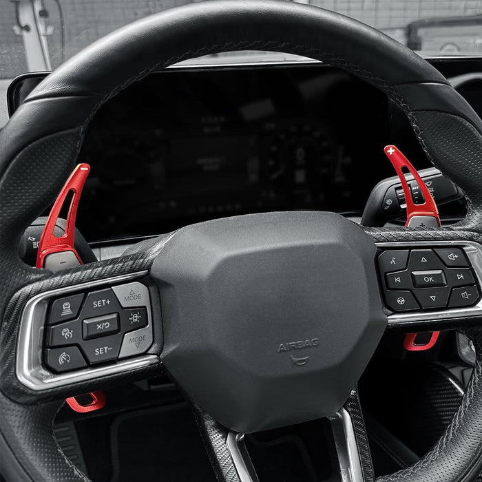 Red Aluminum Larger Performance Paddle Shifter Extensions For 24-up Ford Mustang