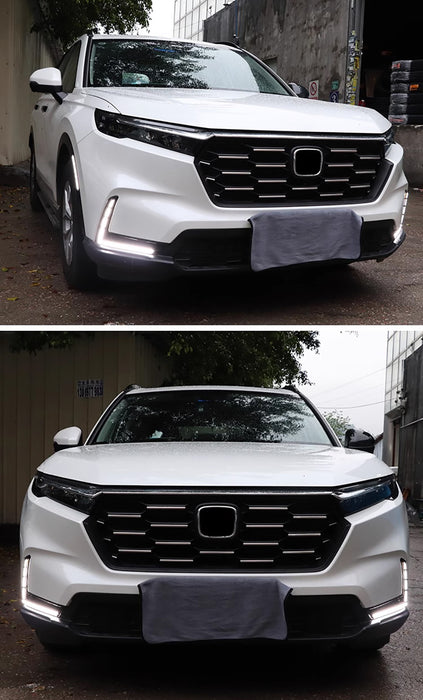 L-Shape White/Amber Switchback LED Daytime Running Light Kit For Honda Gen6 CR-V