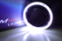 3.0" H1 Bi-Xenon Projector Lens + VW GTI Style White LED Halo Ring Shroud, Black