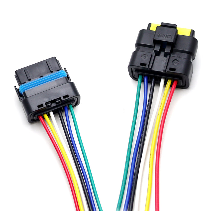 2pc 6-Pin Tail Light Repair Connectors w/ 12" Wires For Nissan Versa Sunny Almea