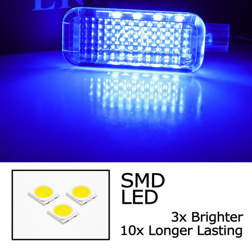 (2) Blue Full LED Footwell, Side/Under Door/Dash, Trunk Cargo Lights For Audi VW