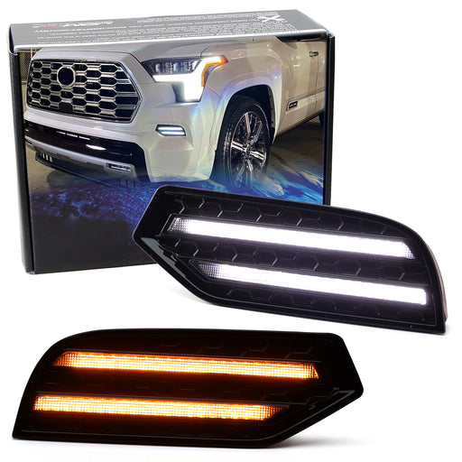 Bumper Filler White/Amber Sequential Switchback LED DRL For 23-up Toyota Sequoia