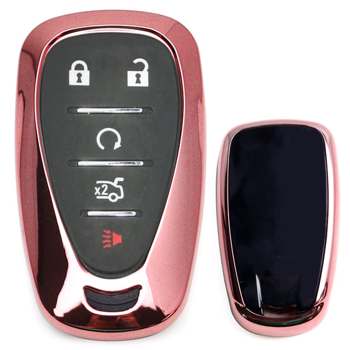 Glossy Pink Smart Key Fob Shell For Chevy Camaro Malibu Cruze Spark Volt Bolt