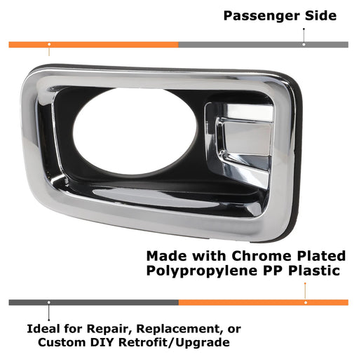 RH Passenger Side Chrome Finish OE-Spec Fog Lamp Bezel For Nissan 2017-19 Titan