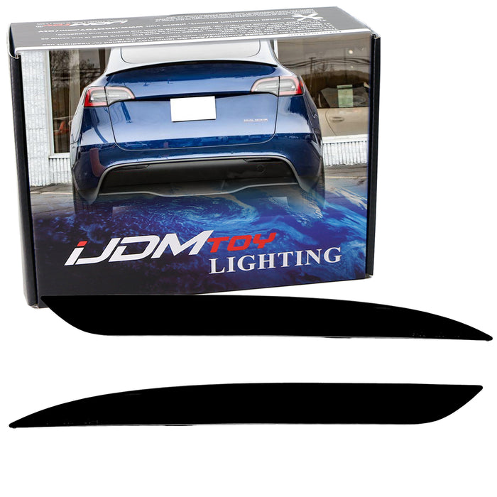 OE-Spec Smoked Lens Rear Bumper Reflector Replacements For Tesla 2020-24 Model Y