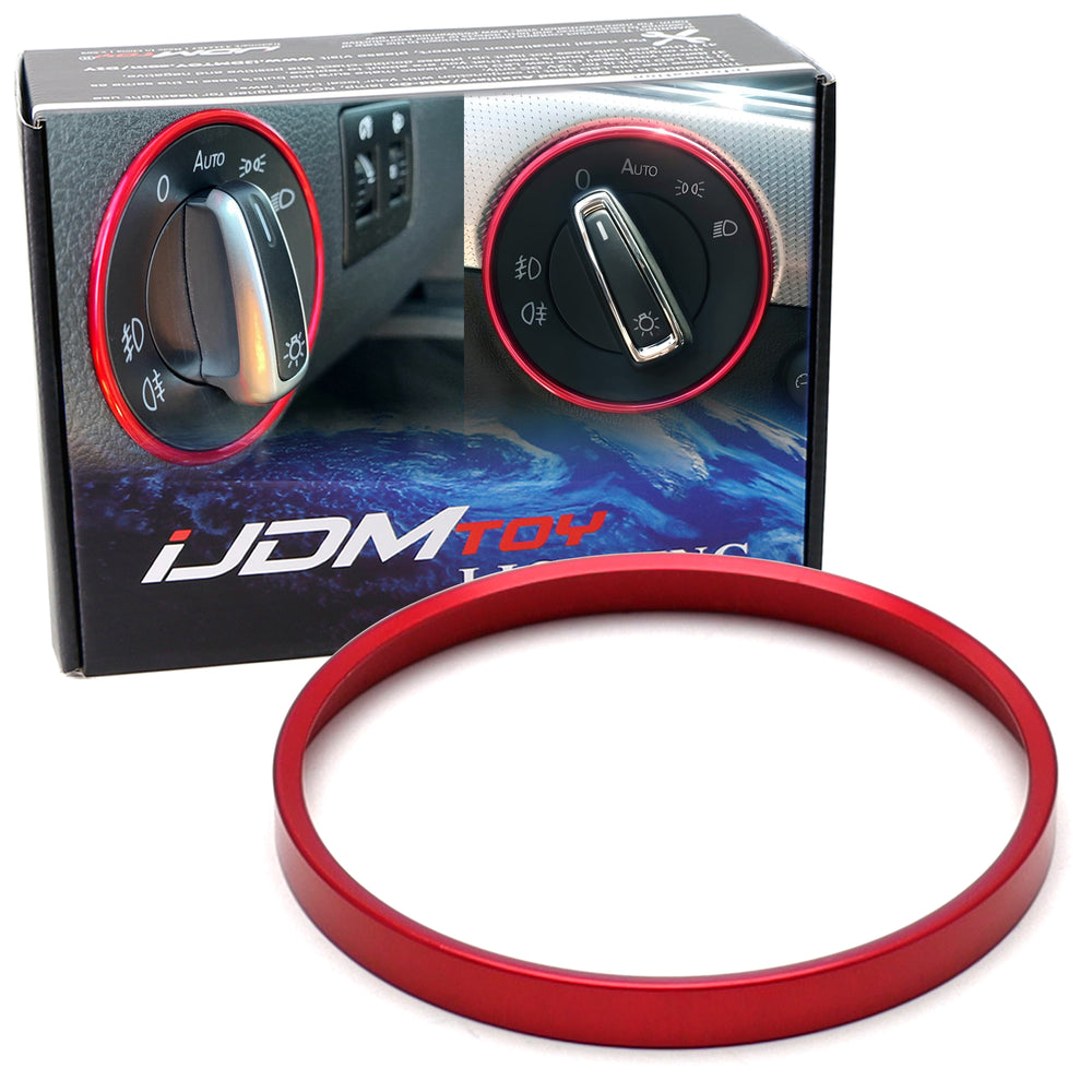 Red Headlamp Switch Surrounding Ring Trim For VW MK5/6 Golf GTI Jetta Passat CC