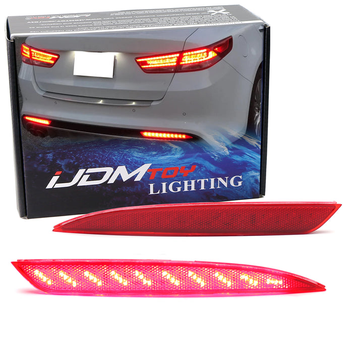 Full LED Bumper Reflector Brake/Sequential Turn Lights For Kia 16-18 Optima SX