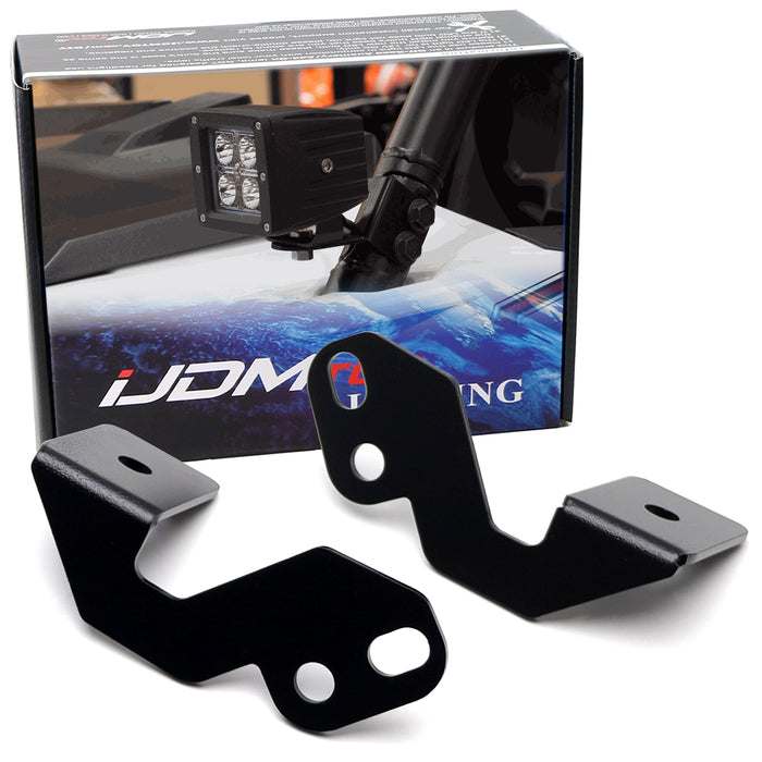 Hood Mount Front Roll Bar A-Pillar LED Ditch Light Bracket For 2014+ Polaris RZR