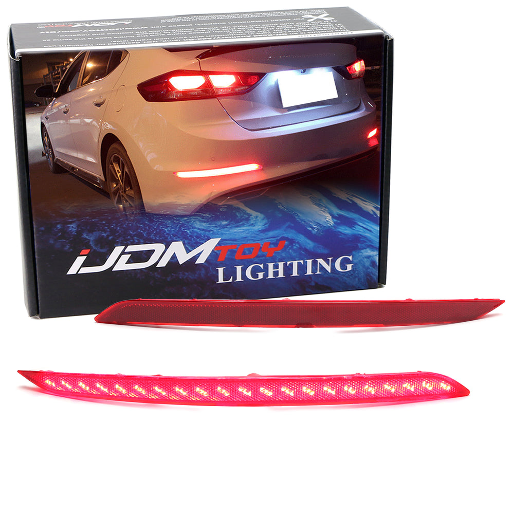Full LED Bumper Reflector Brake/Sequential Signal Lamp For 17-18 Hyundai Elantra