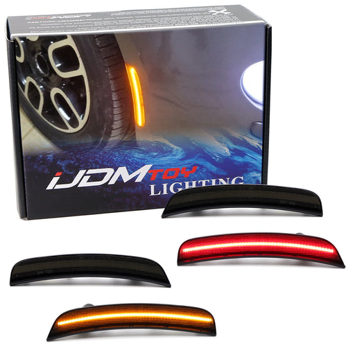 Smoke Lens Amber/Red LED Front/Rear Side Marker Lights For Fiat 11-19 500 Abarth