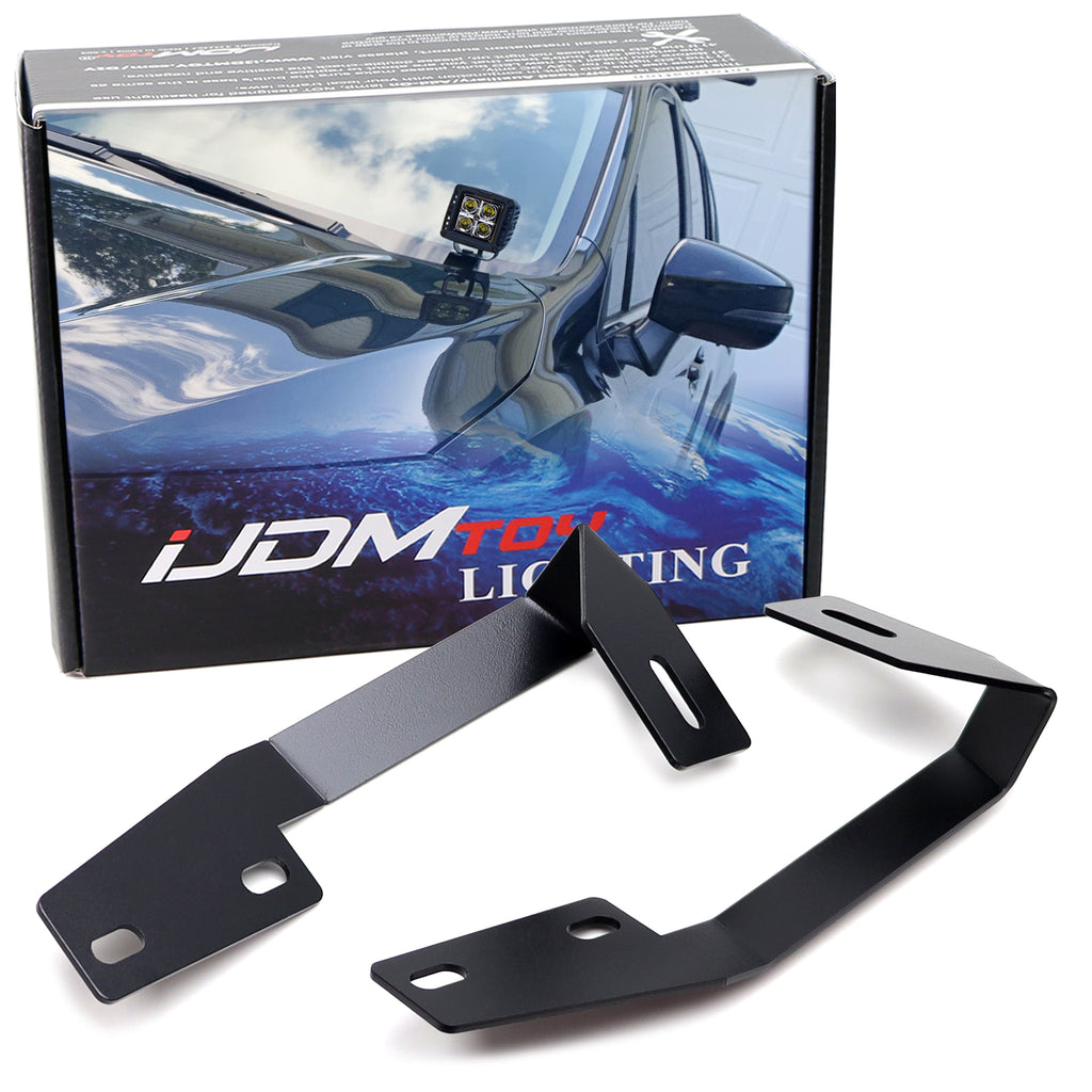Hood Hinge Mount A-Pillar LED Ditch Light Bracket For 18-23 Subaru