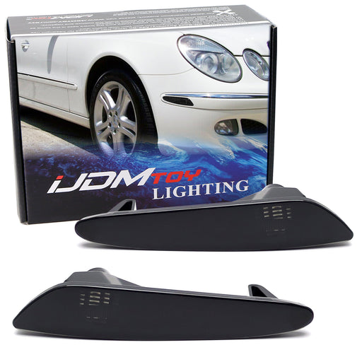 OE-Spec Smoked Front Side Marker Lamp Housings For 2003-06 Mercedes W211 E-Class