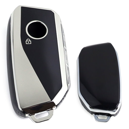 Silver Chrome TPU Smart Key Fob Cover Case compatible with BMW X5