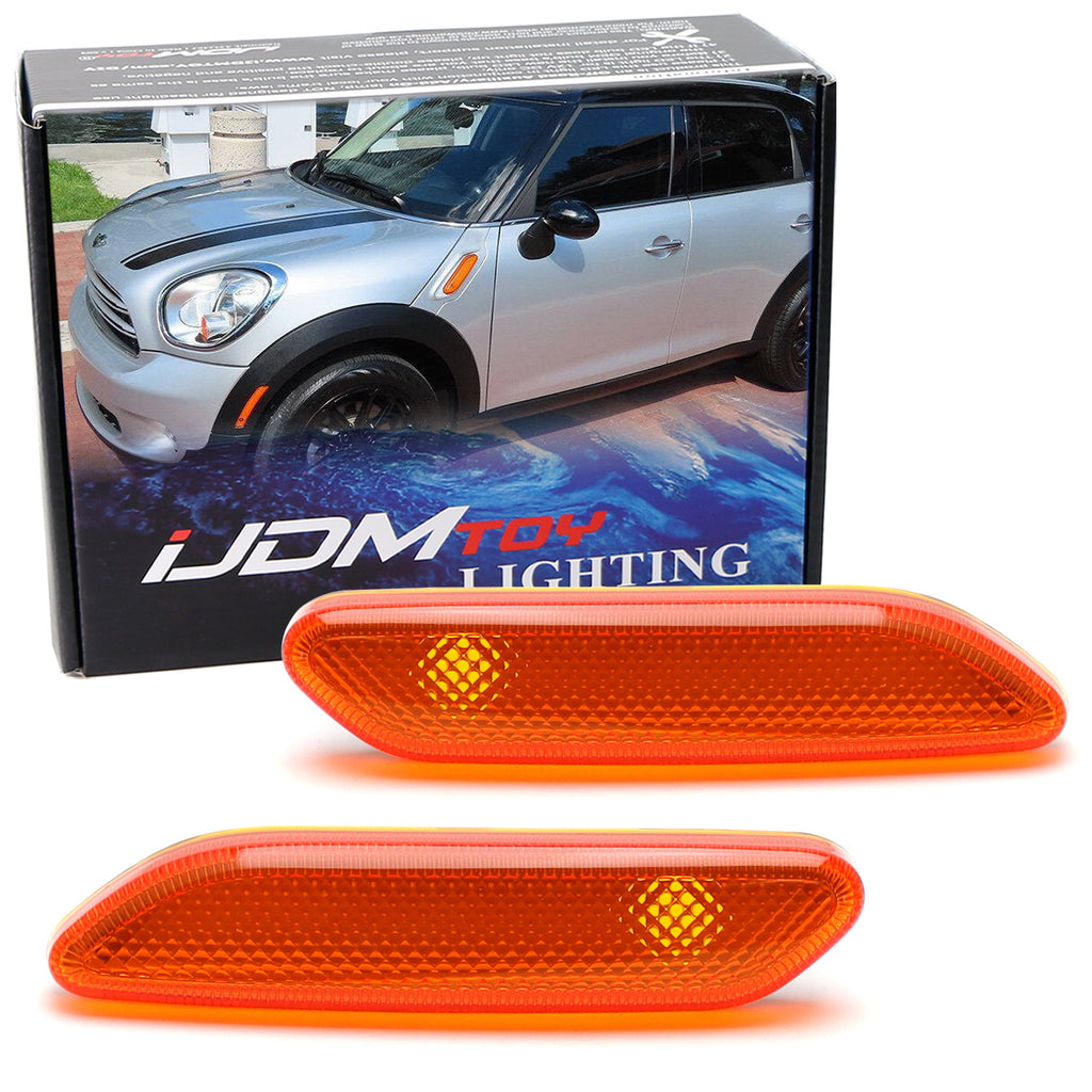 Amber Lens Front Fender Side Marker Lamp Housings For 11-16 MINI