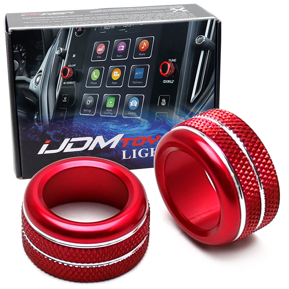JDM Red Stereo/Radio Vol/Tune Knob Covers For Subaru 20+ Legacy Outback, 22+ WRX JDM Red Stereo/Radio Vol/Tune Knob Covers For Subaru 20+ Legacy Outback, 22+ WRX