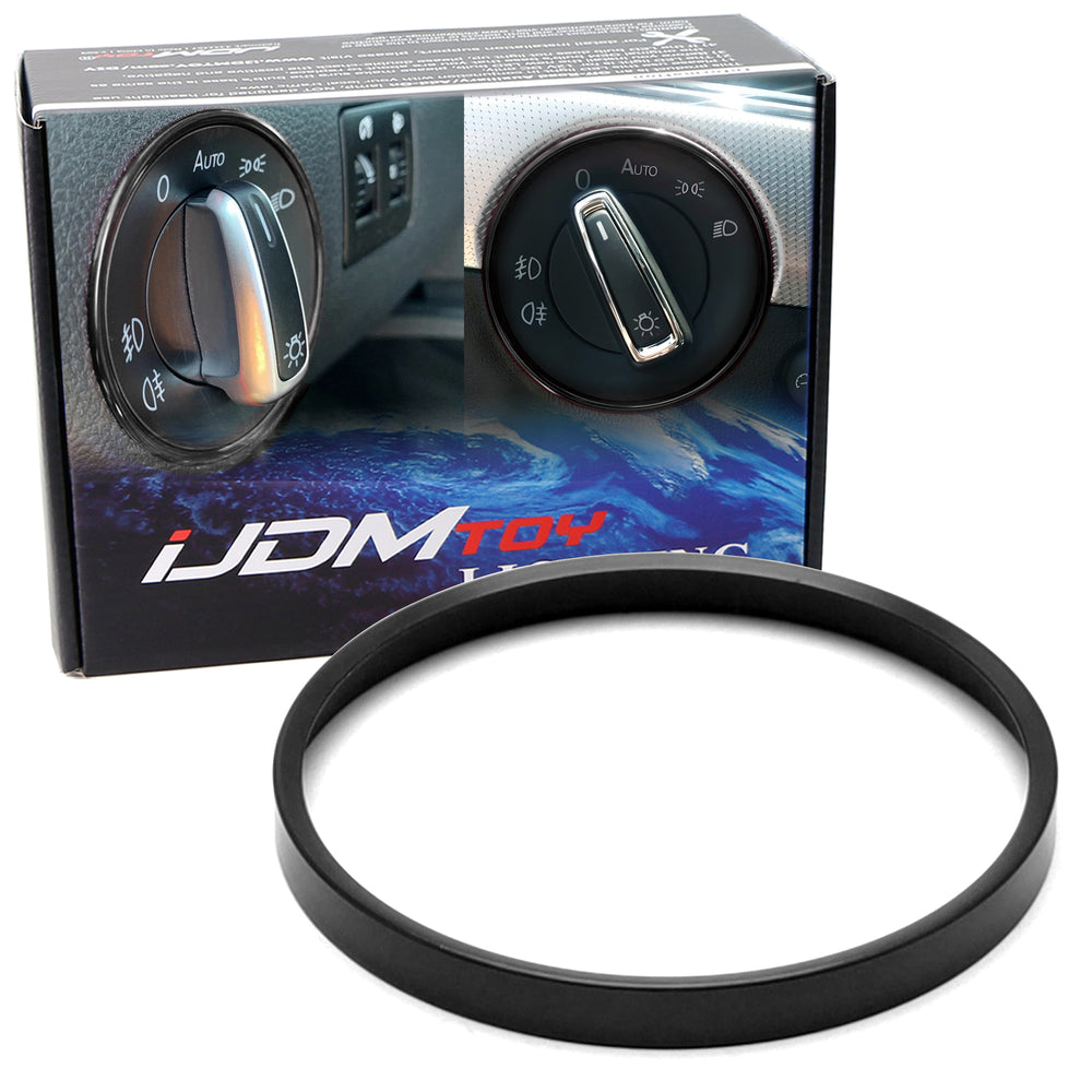 Black Headlamp Switch Surround Ring Trim For VW MK5/6 Golf GTI Jetta Passat CC