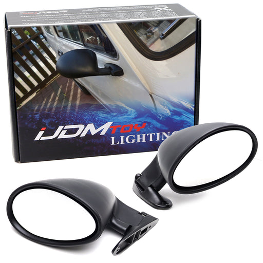Matte Black California Claasic Retro Style Universal Oval Rear View Side Mirrors