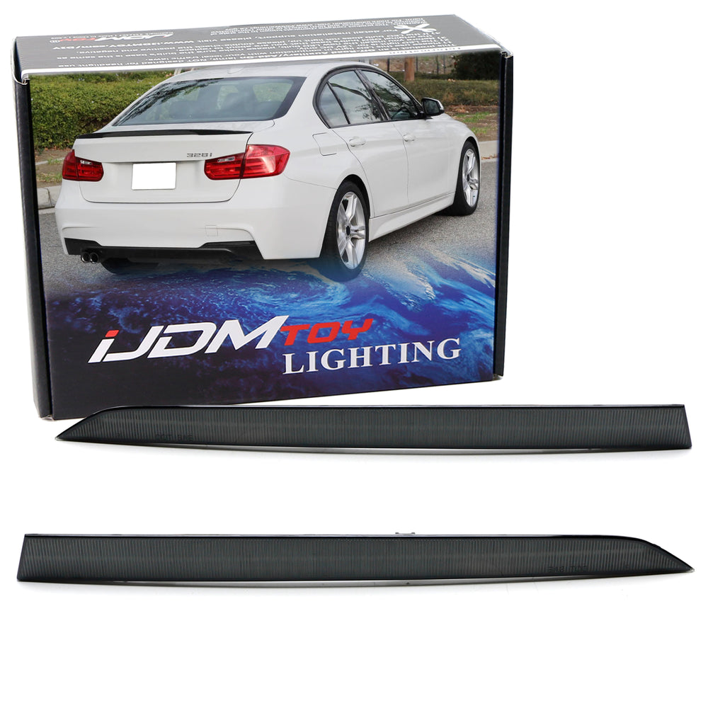 Euro Smoked Rear Bumper Reflector Replacements For BMW F30 3 Series w/ M Bumper