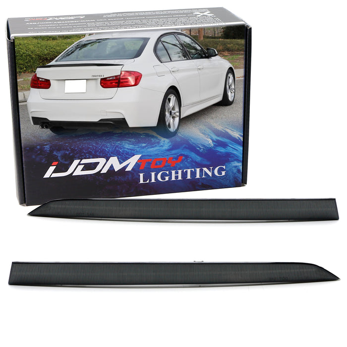 Euro Smoked Rear Bumper Reflector Replacements For BMW F30 3 Series w/ M Bumper