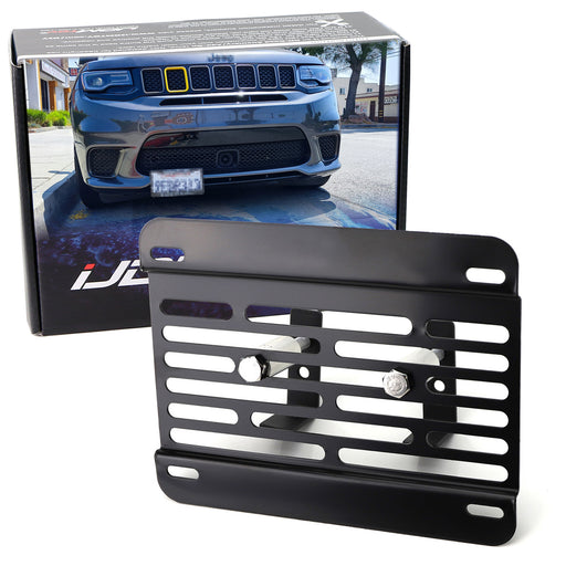 No Drill Grille Mesh Mount License Plate Relocation Kit For WK2 Grand Cherokee