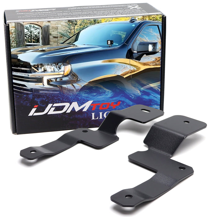 Hood Hinge Mount A-Pillar LED Ditch Light Bracket  For 19+ Silverado/Sierra 1500