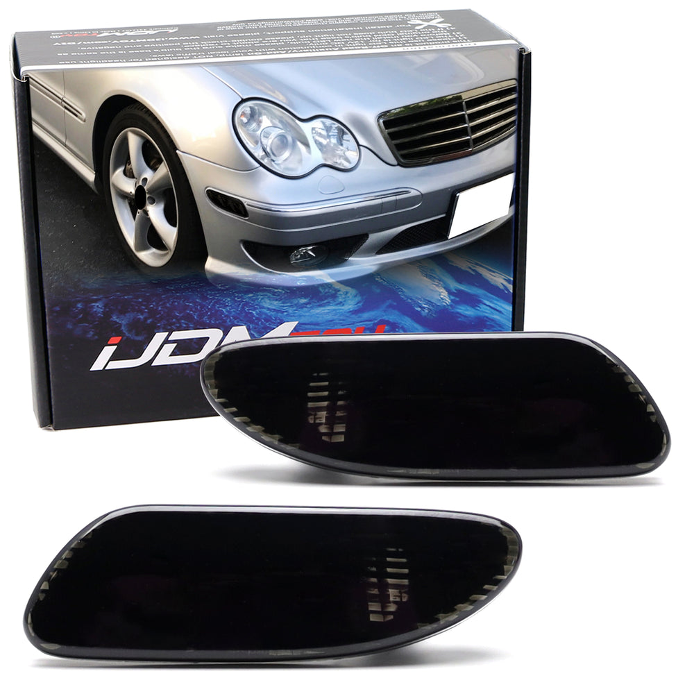 Smoked Lens Front Side Marker Lamps Housings For 2001-2007 Mercedes W203 C-Class