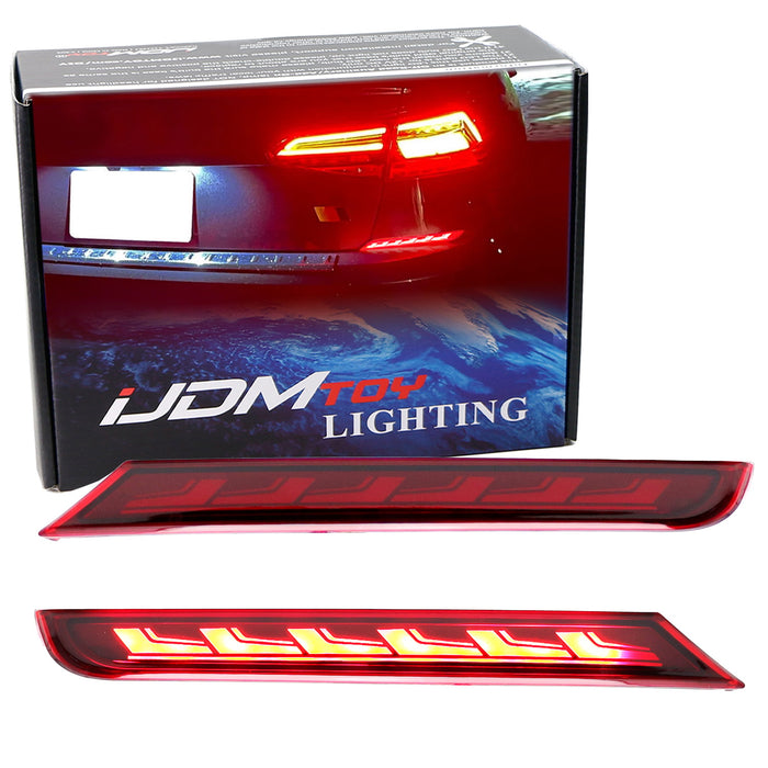 Dark Red Lens Full LED Rear Bumper Reflector Lights For Volkswagen 20-22 Passat