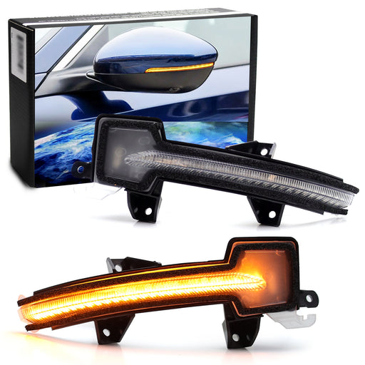 Clear Sequential Blink Full LED Strip Side Mirror Lights For 18-22 Honda Accord