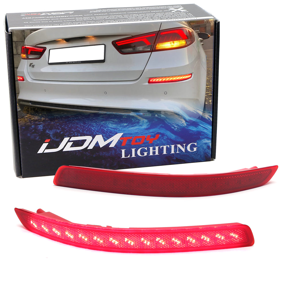 Full LED Bumper Reflector Brake/Sequential Signal Light For 19-20 Kia Optima K5
