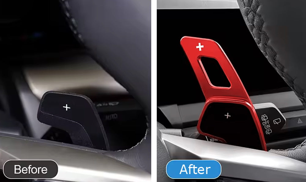 Red Aluminum Larger Paddle Shifter Extension For BMW G60 5 Series i5, G45 X3, X1