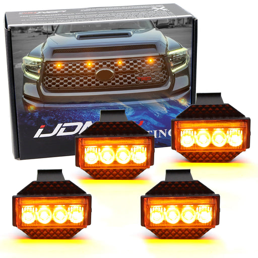 4x TRD Style Amber Yellow Full LED Grille Lighting Kit For 2018-21 Toyota Tundra
