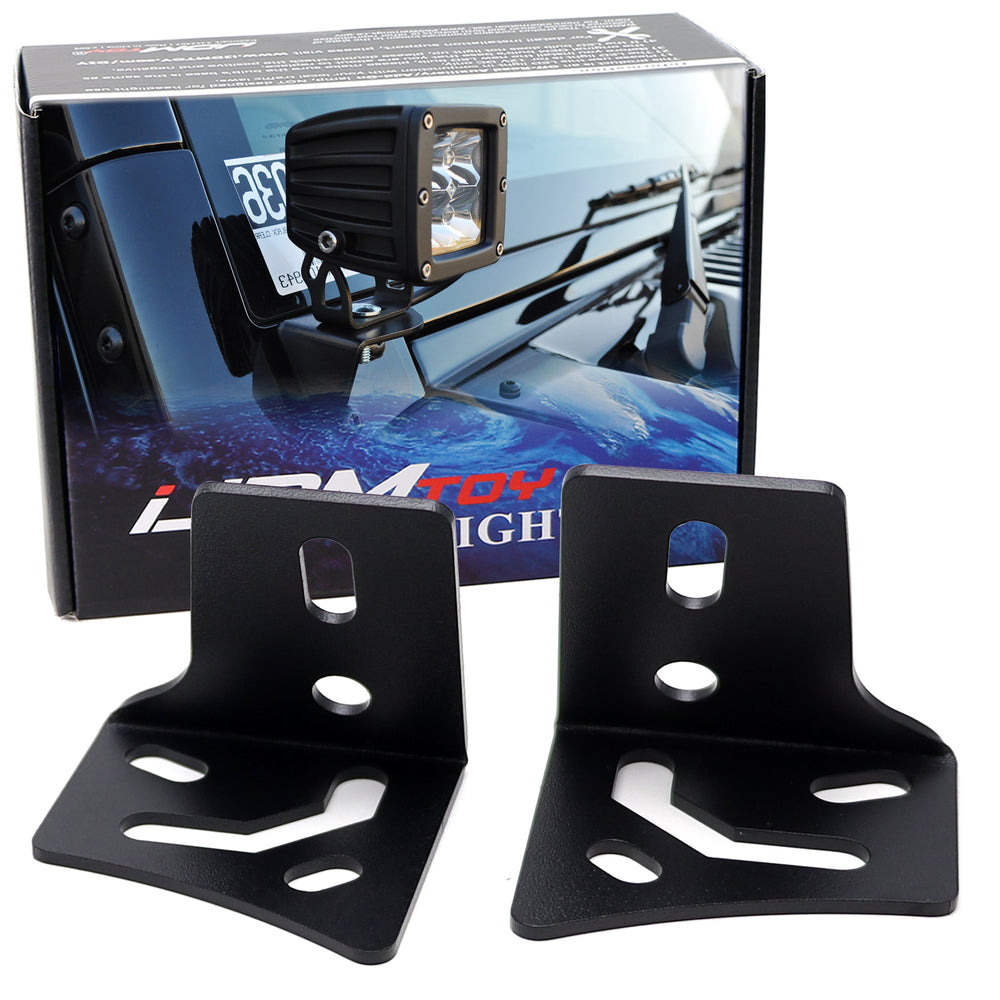 Front Windshield A-Pillar Mount LED Ditch Light Bracket For Jeep Wrangler TJ, JK