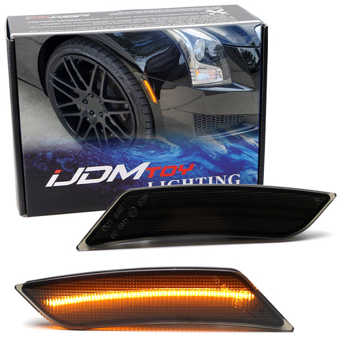 Smoked Lens Amber Full LED Side Marker Light Kit For Cadillac 19-up XT4, 20+ XT6