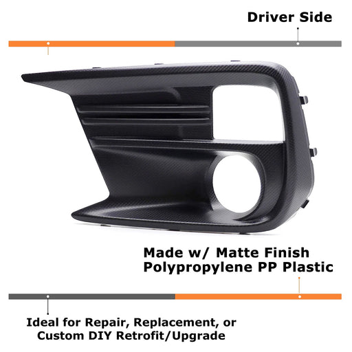One Piece LH Driver Side OE-Spec Fog Lamp Bezel Cover For Subaru 2018-2021 WRX