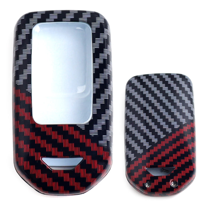 Black/Red Carbon Pattern Hard Key Cover For Honda Accord Civic CR-V HR-V Odyssey